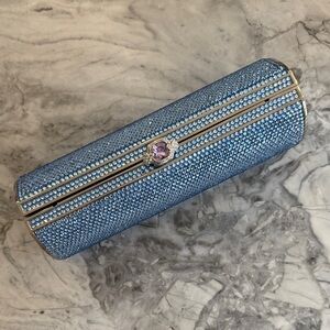 Vintage Judith Leiber Blue Crystal Clutch, Excellent Condition, with bag/box